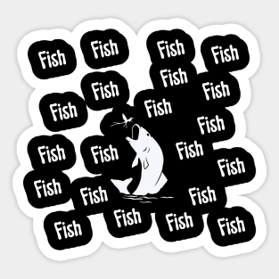 Fisher Fish Funny Design Sticker